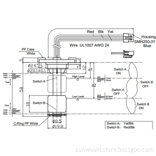 Water Position Sensor Float switch
